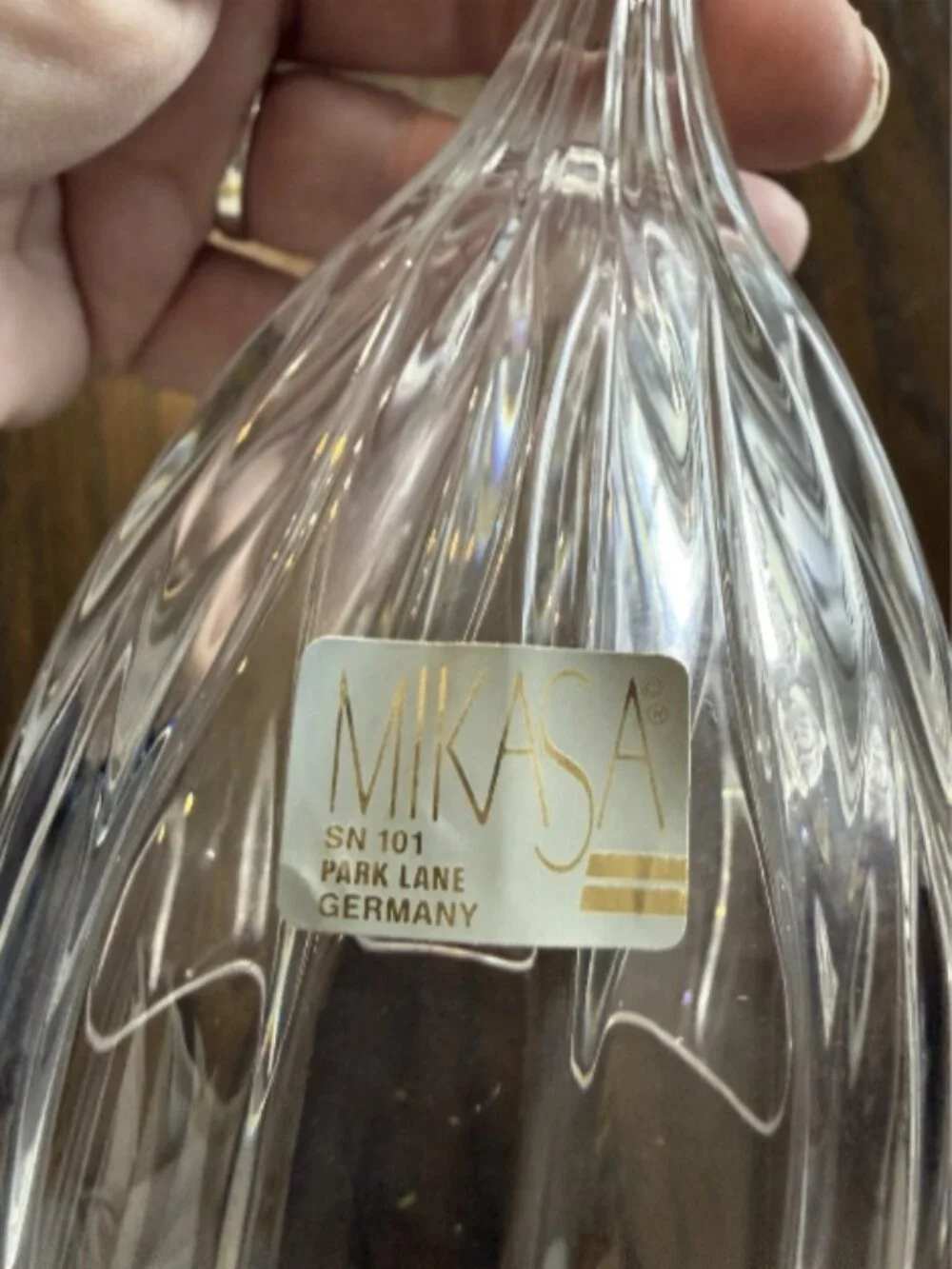 Mikasa Park Lane Crystal Wine Stem Glasses Vintage Set Of 4 NWT
